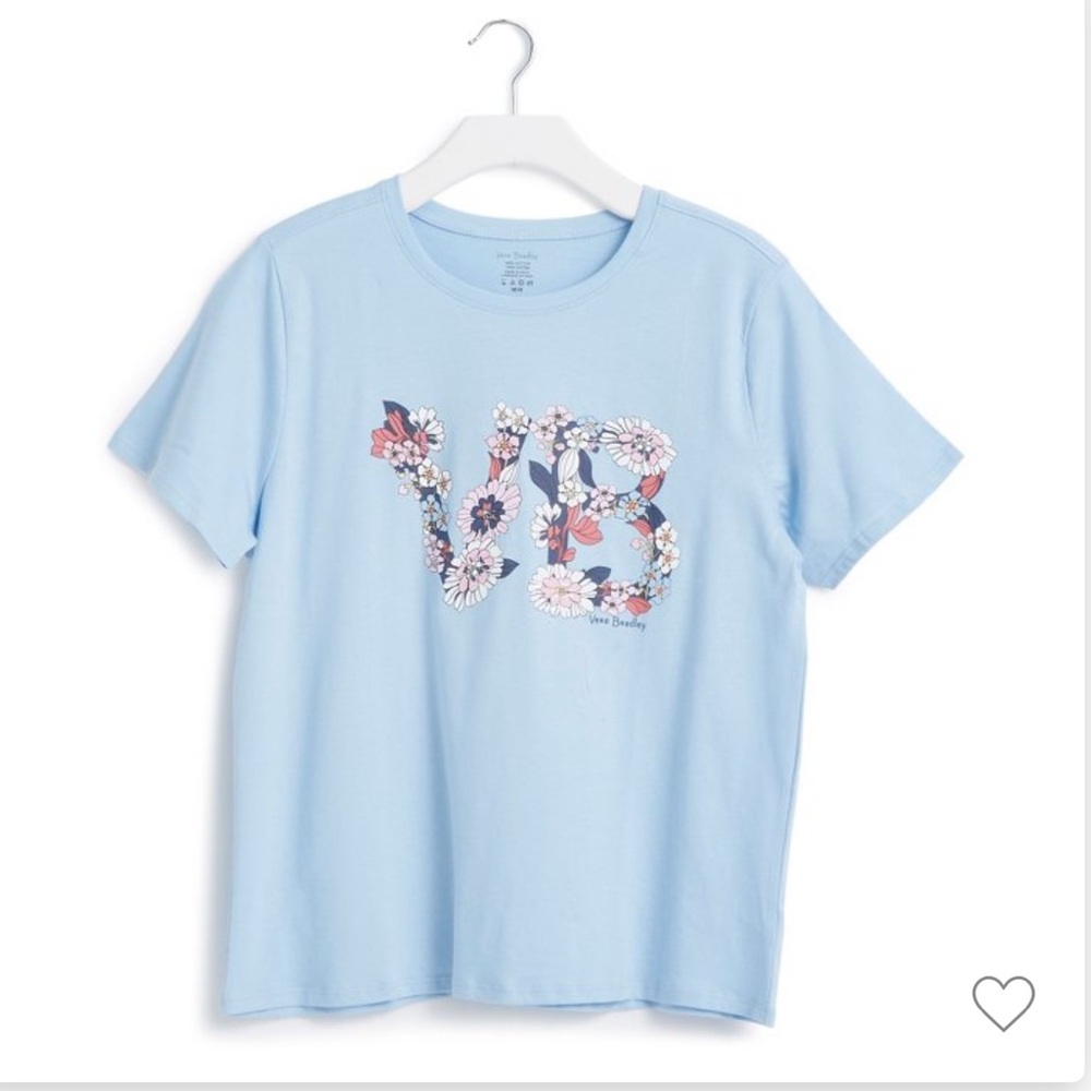 •VERA BRADLEY•BLUE COTTON ALOHA BLOOM FLORAL SHORT SLEEVED GRAPHIC  TEE SIZE 3X